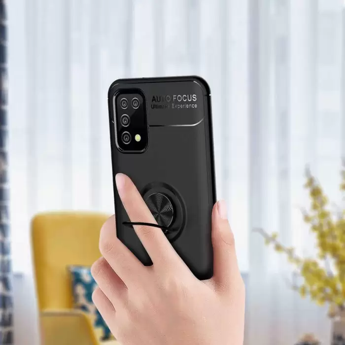 Samsung Galaxy A02S Kılıf Lopard Kamera Korumalı Yüzüklü Standlı Koruyucu Orjinal Kalite Ravel