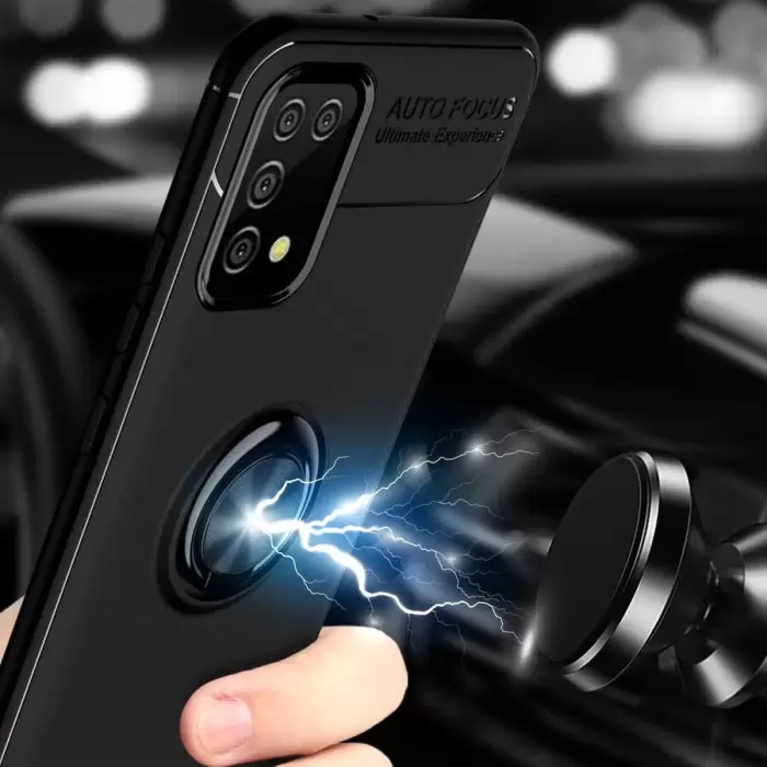 Samsung Galaxy A02S Kılıf Lopard Kamera Korumalı Yüzüklü Standlı Koruyucu Orjinal Kalite Ravel