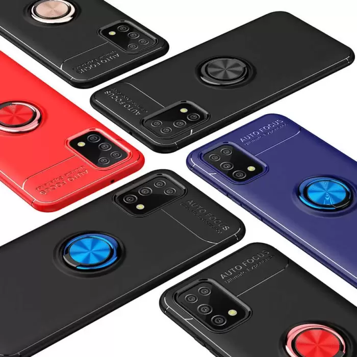 Samsung Galaxy A02S Kılıf Lopard Kamera Korumalı Yüzüklü Standlı Koruyucu Orjinal Kalite Ravel