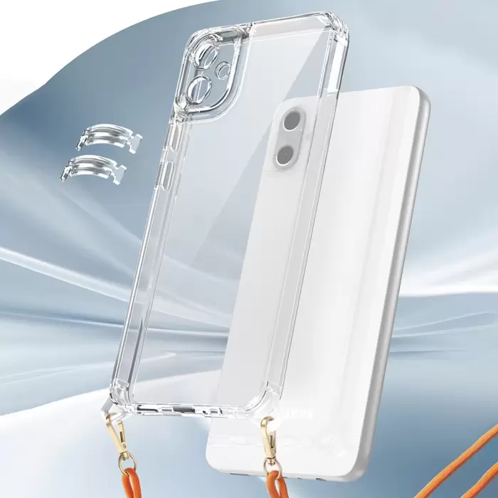 Samsung Galaxy A06 Kılıf Airbagli Takılabilir Askı Aparatlı Lopard Snap Silikon Kapak