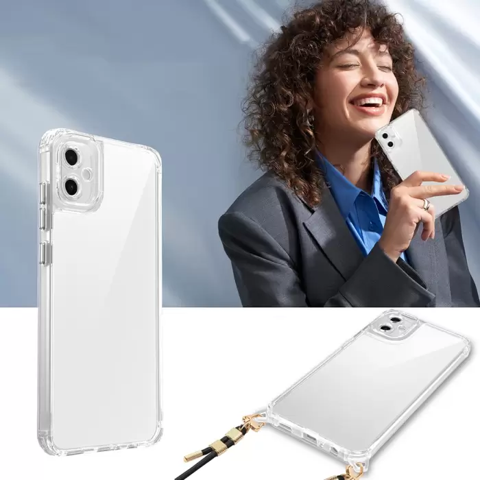 Samsung Galaxy A06 Kılıf Airbagli Takılabilir Askı Aparatlı Lopard Snap Silikon Kapak