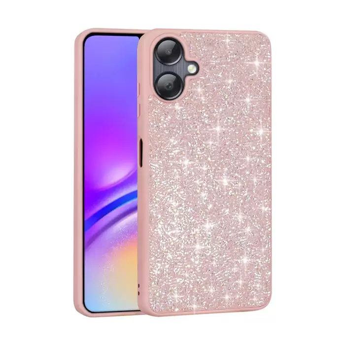 Samsung Galaxy A06 Kılıf Parlak Taşlı Tasarım Lopard Pırlanta Kapak