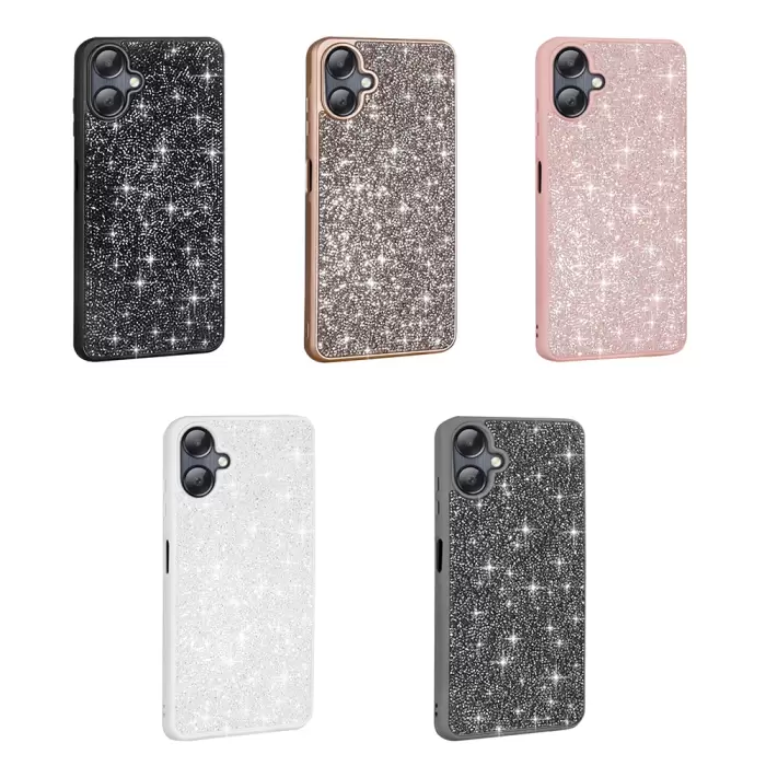 Samsung Galaxy A06 Kılıf Parlak Taşlı Tasarım Lopard Pırlanta Kapak