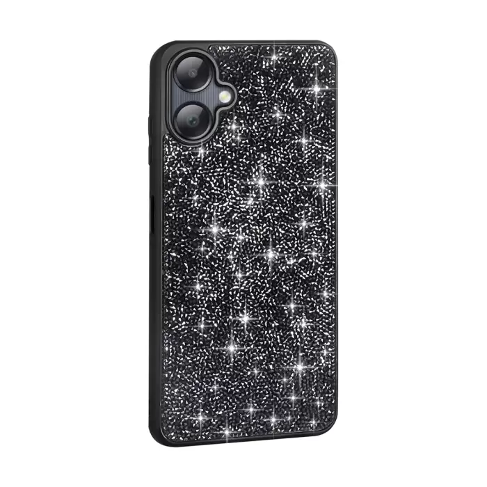 Samsung Galaxy A06 Kılıf Parlak Taşlı Tasarım Lopard Pırlanta Kapak