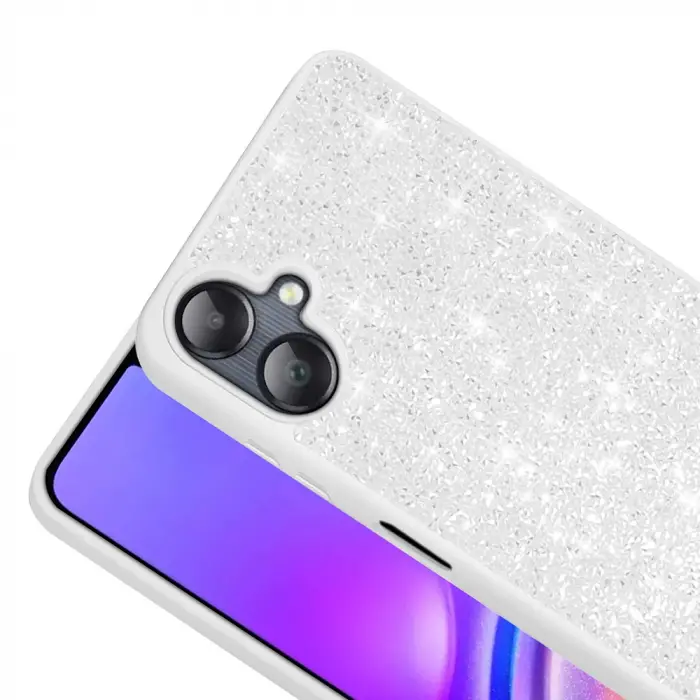 Samsung Galaxy A06 Kılıf Parlak Taşlı Tasarım Lopard Pırlanta Kapak