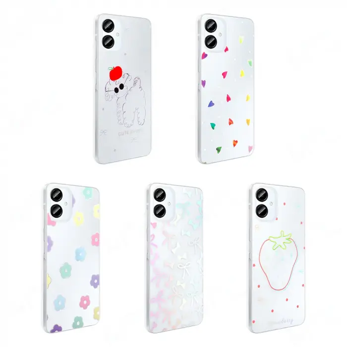 Samsung Galaxy A06 Kılıf Şeffaf Figürlü Lopard Folk Sert Kapak