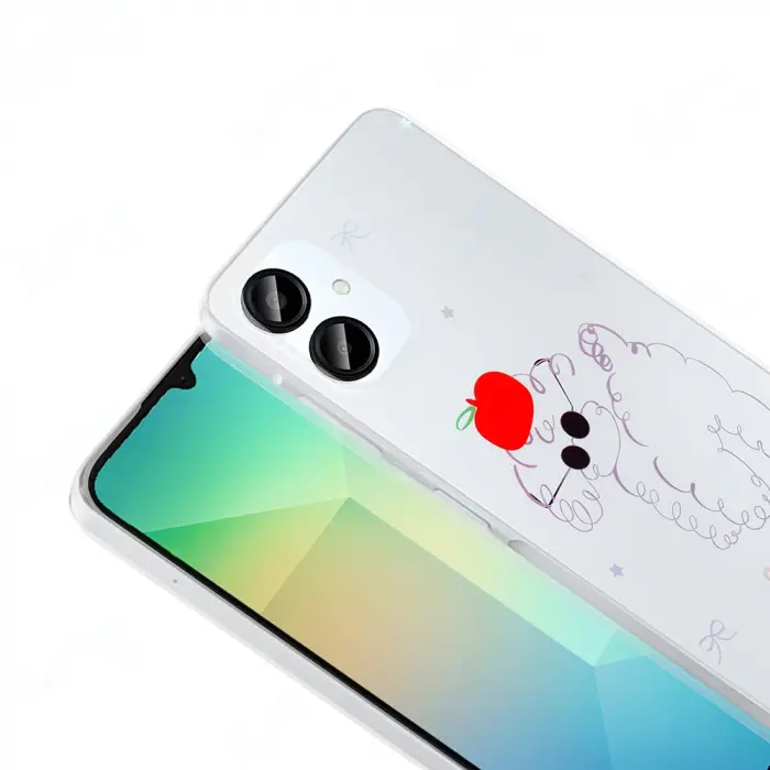 Samsung Galaxy A06 Kılıf Şeffaf Figürlü Lopard Folk Sert Kapak