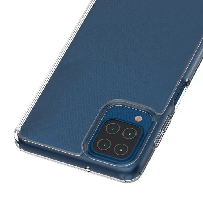 Samsung Galaxy A12 Coss Sert Darbe Emici Silikon Şeffaf Kamera Korumalı Arka Kapak