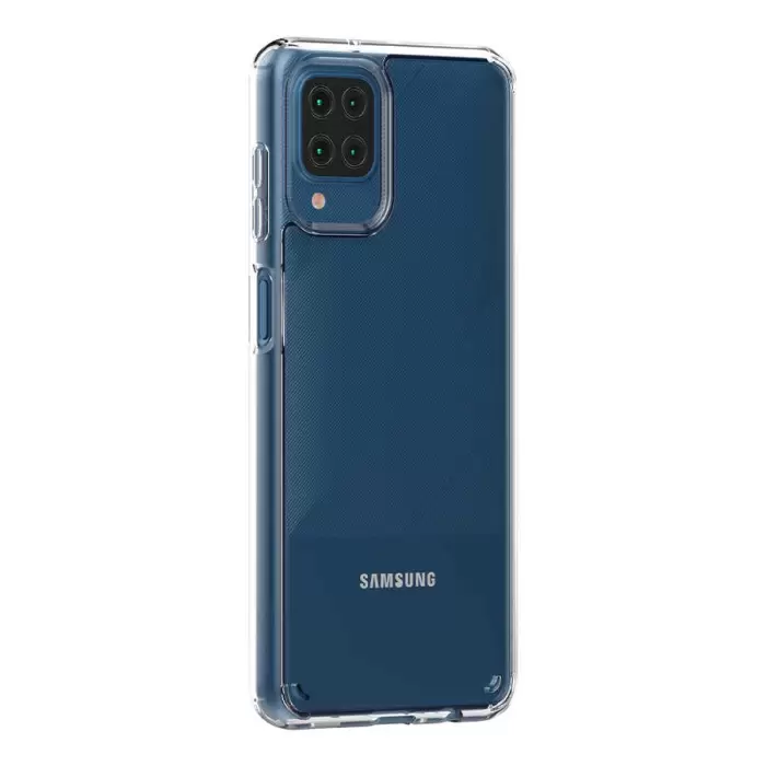 Samsung Galaxy A12 Coss Sert Darbe Emici Silikon Şeffaf Kamera Korumalı Arka Kapak