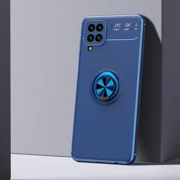 Samsung Galaxy A12 Kılıf Lopard Kamera Korumalı Yüzüklü Standlı Koruyucu Orjinal Kalite Ravel