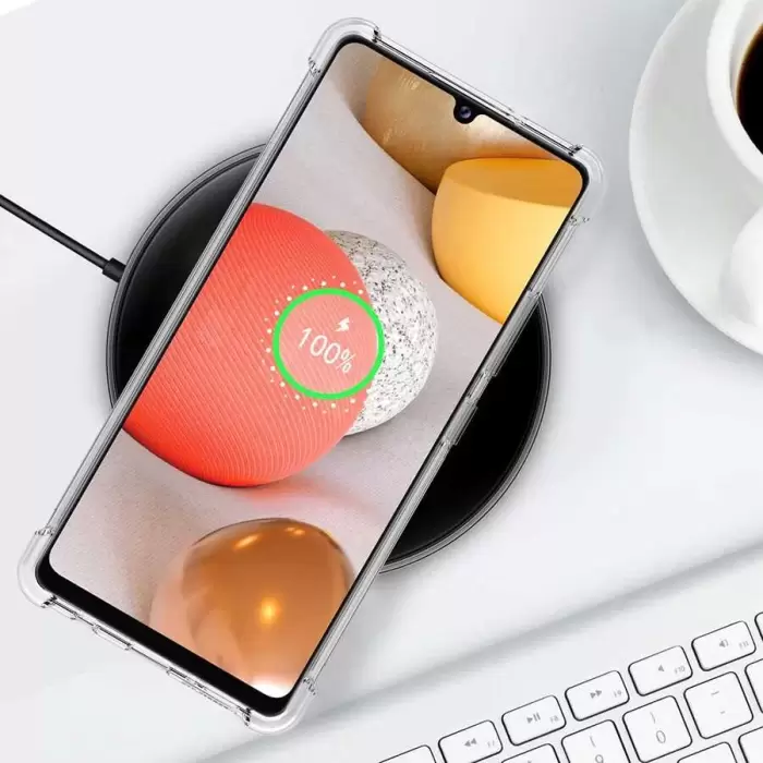 Samsung Galaxy A12 Kılıf Lopard Nitro Antishock Köşe Koruma Darbe Emici Şeffaf Orjinal Doku Silikon
