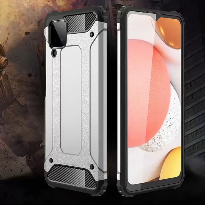 Samsung Galaxy A12 Kılıf Lopard Orijinal Katman Köşe Koruma Crash Silikon Tank Kapak