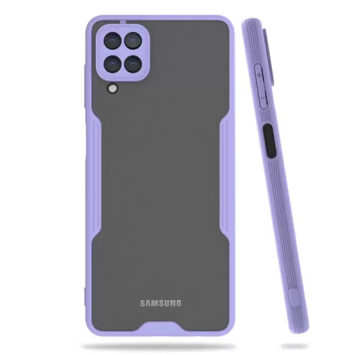 Samsung Galaxy A12 Kılıf Parfe Silikon Kapak Kamera Korumalı Kılıf Ultra Ince Buzlu Mat Renkli