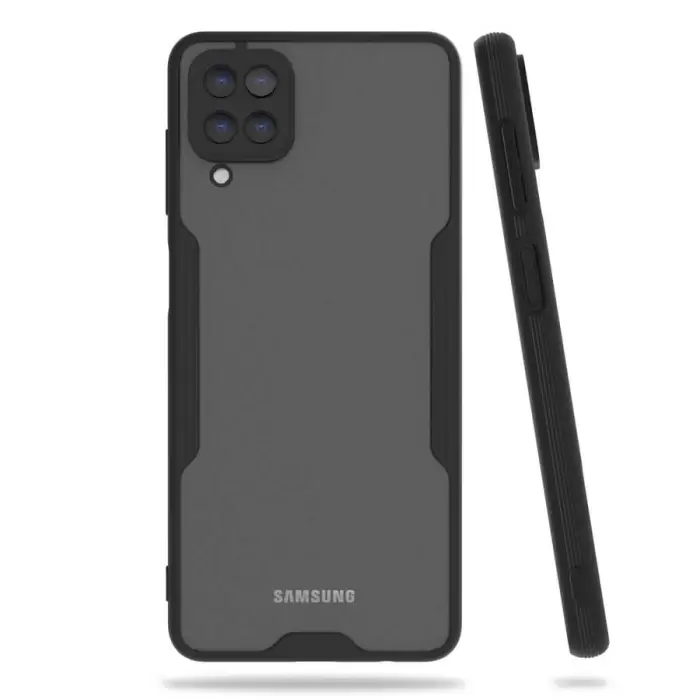 Samsung Galaxy A12 Kılıf Parfe Silikon Kapak Kamera Korumalı Kılıf Ultra Ince Buzlu Mat Renkli