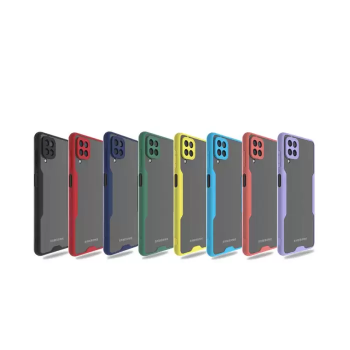 Samsung Galaxy A12 Kılıf Parfe Silikon Kapak Kamera Korumalı Kılıf Ultra Ince Buzlu Mat Renkli