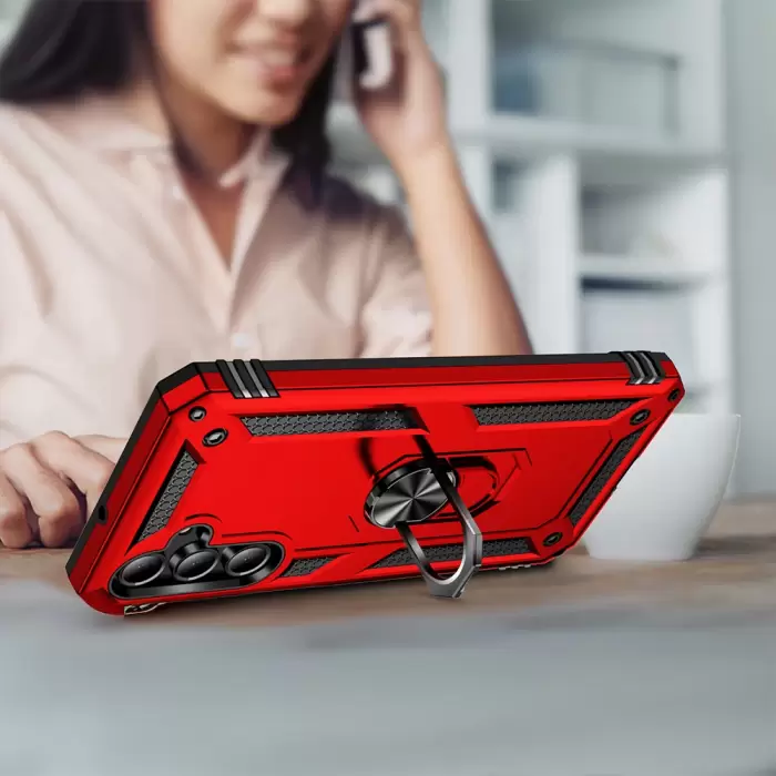 Samsung Galaxy A16 Kılıf Lopard Kamera Korumalı Yüzüklü Tasarım Armor Vega