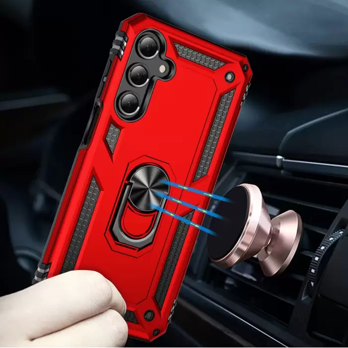 Samsung Galaxy A16 Kılıf Lopard Kamera Korumalı Yüzüklü Tasarım Armor Vega