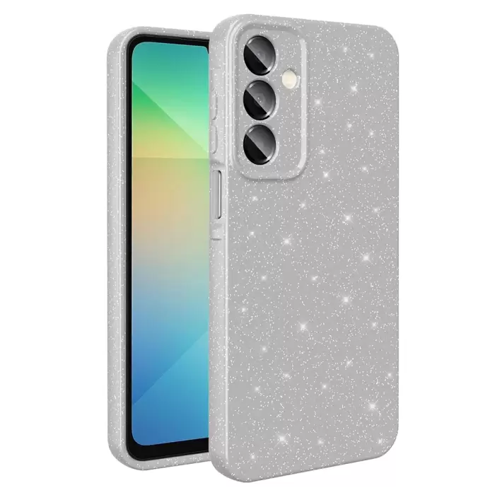 Samsung Galaxy A16 Kılıf Simli Işılıtılı Renkli Parlak Kamera Korumalı Silikon Kapak Koton