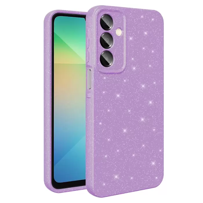 Samsung Galaxy A16 Kılıf Simli Işılıtılı Renkli Parlak Kamera Korumalı Silikon Kapak Koton