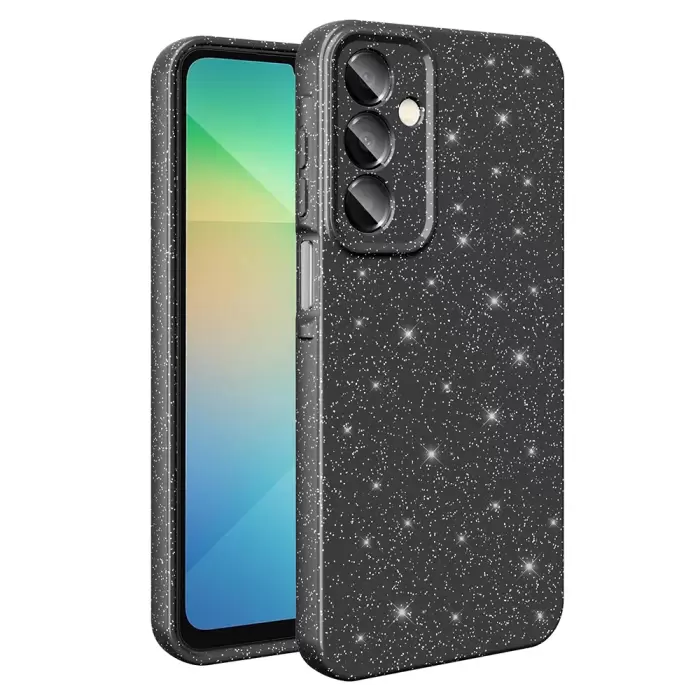 Samsung Galaxy A16 Kılıf Simli Işılıtılı Renkli Parlak Kamera Korumalı Silikon Kapak Koton