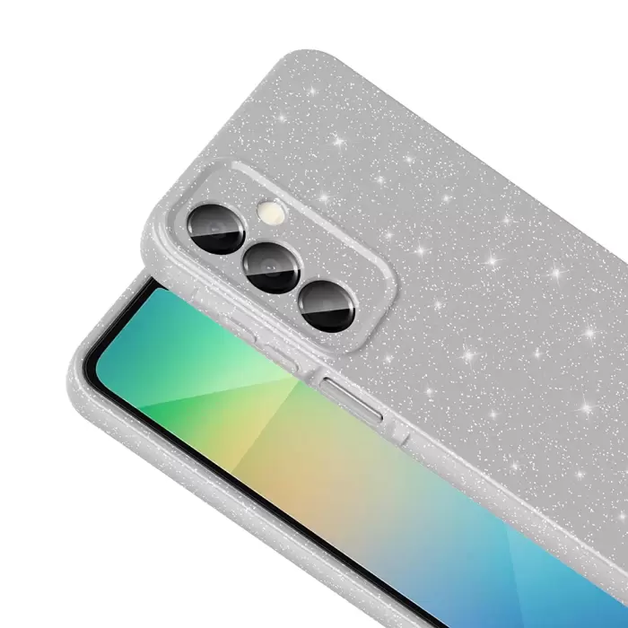 Samsung Galaxy A16 Kılıf Simli Işılıtılı Renkli Parlak Kamera Korumalı Silikon Kapak Koton