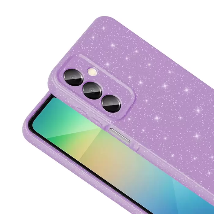 Samsung Galaxy A16 Kılıf Simli Işılıtılı Renkli Parlak Kamera Korumalı Silikon Kapak Koton