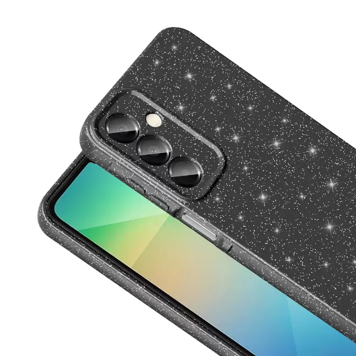 Samsung Galaxy A16 Kılıf Simli Işılıtılı Renkli Parlak Kamera Korumalı Silikon Kapak Koton