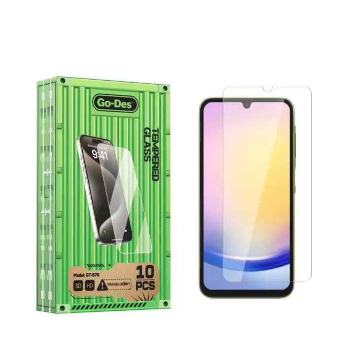 Samsung Galaxy A25 Go Des Parmak İzi Bırakmayan 9h Oleofobik Bom Glass Ekran Koruyucu 10lu Paket