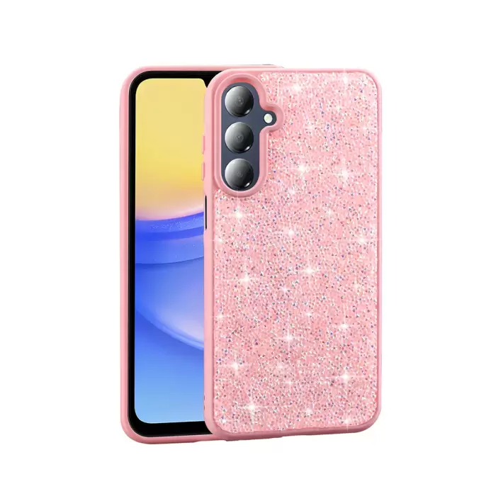 Samsung Galaxy A26 Kılıf Parlak Taşlı Tasarım Lopard Pırlanta Kapak