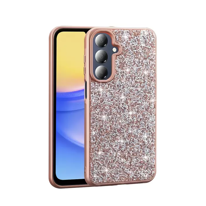 Samsung Galaxy A26 Kılıf Parlak Taşlı Tasarım Lopard Pırlanta Kapak