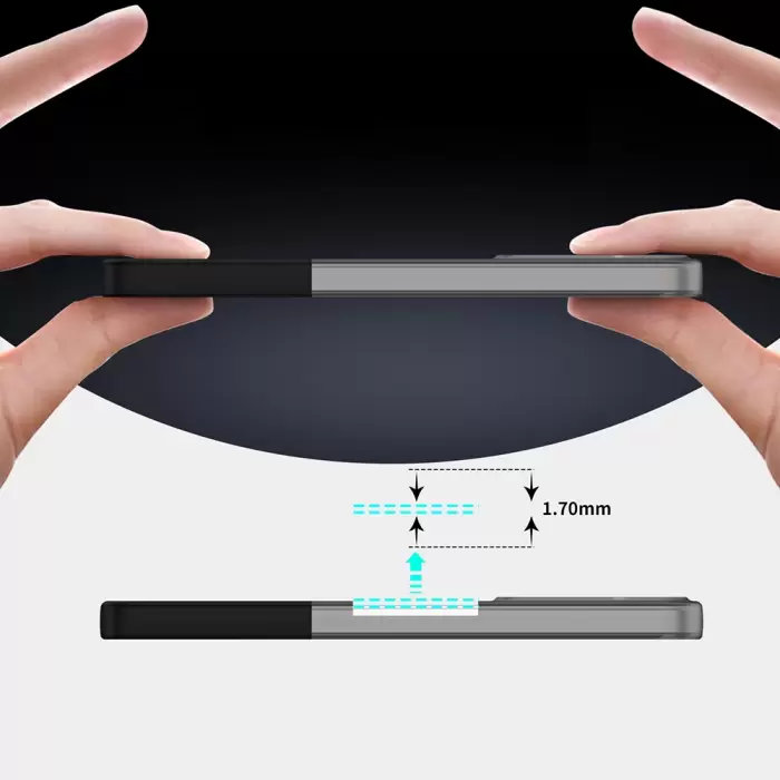 Samsung Galaxy A35 Kılıf Magsafe Şarj Kartlıklı Mıknatıslı Duble 1.7mm Kapak Kart Bölmeli Lacivert Siyah Gri Renkleriyle