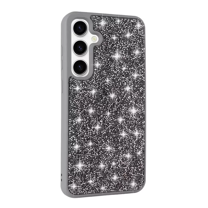 Samsung Galaxy A35 Kılıf Parlak Taşlı Tasarım Lopard Pırlanta Kapak