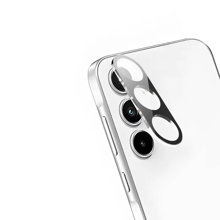 Samsung Galaxy A35 Lopard Siyah Çerçeveli Lens Koruma Parlak Renkli Kamera Koruyucu CL-08 Cam 3D-Kamera-Cam