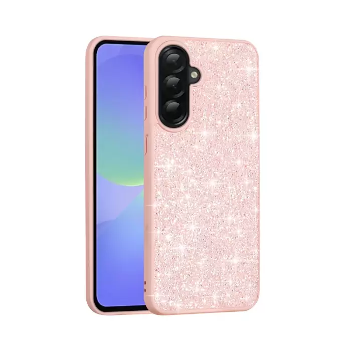 Samsung Galaxy A36 Kılıf Parlak Taşlı Tasarım Lopard Pırlanta Kapak