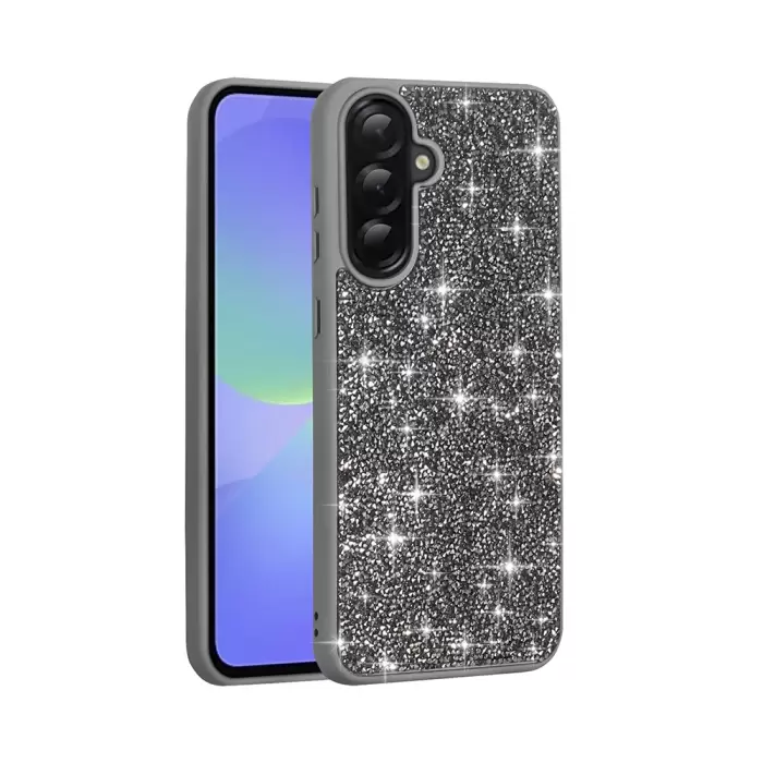 Samsung Galaxy A36 Kılıf Parlak Taşlı Tasarım Lopard Pırlanta Kapak