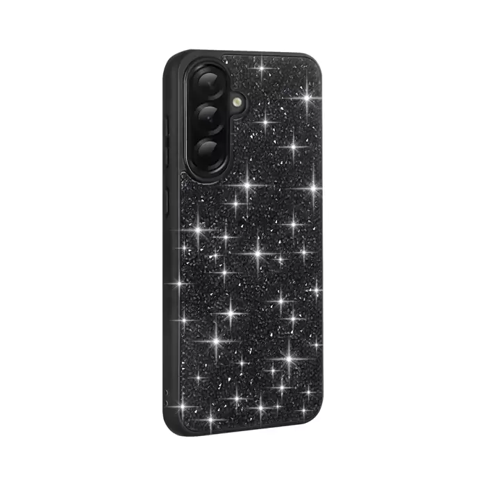 Samsung Galaxy A36 Kılıf Parlak Taşlı Tasarım Lopard Pırlanta Kapak