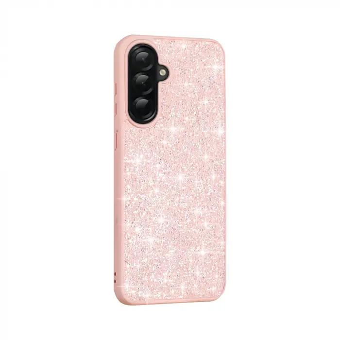 Samsung Galaxy A36 Kılıf Parlak Taşlı Tasarım Lopard Pırlanta Kapak