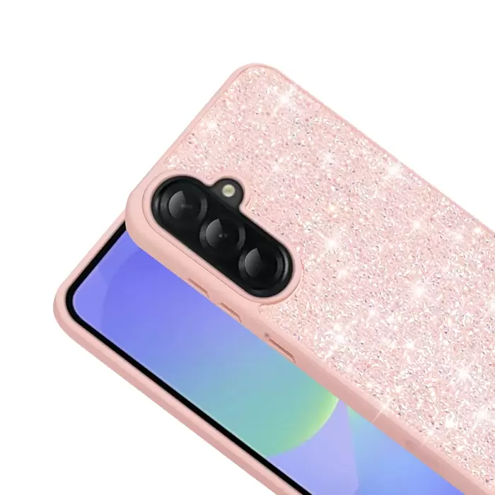 Samsung Galaxy A36 Kılıf Parlak Taşlı Tasarım Lopard Pırlanta Kapak