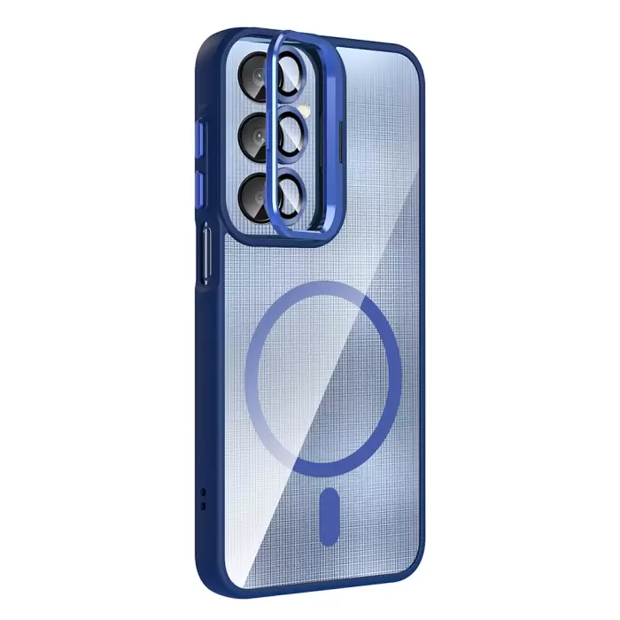 Samsung Galaxy A36 Kılıf Standlı Ve Kamera Lens Hediyeli M-safe Şarj Özellikli Lopard Etro Kapak