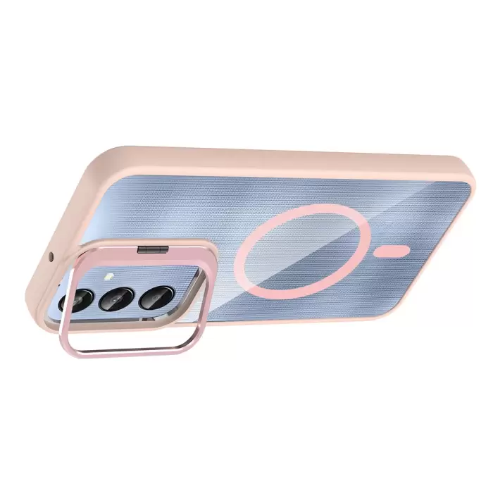 Samsung Galaxy A36 Kılıf Standlı Ve Kamera Lens Hediyeli M-safe Şarj Özellikli Lopard Etro Kapak