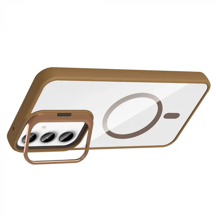 Samsung Galaxy A55 Kılıf Standlı Kamera Lens Koruma Hediyeli Magsafe Şarj Lopard Etro Kapak Koruyucu