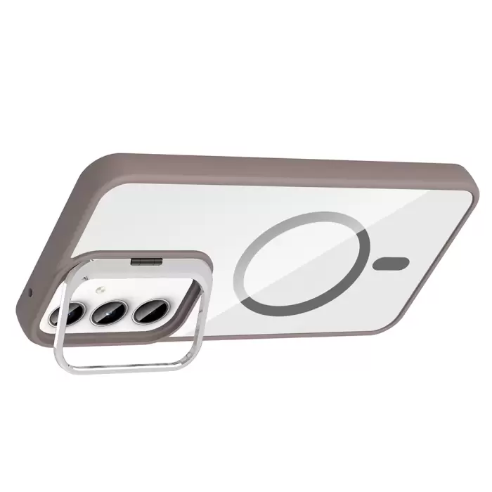Samsung Galaxy A55 Kılıf Standlı Kamera Lens Koruma Hediyeli Magsafe Şarj Lopard Etro Kapak Koruyucu