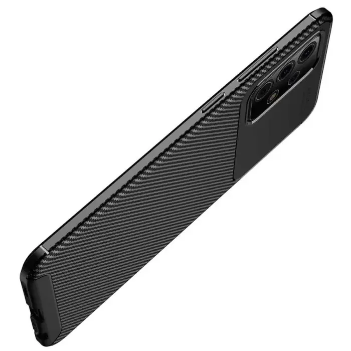 Samsung Galaxy A72 Kılıf Lopard Kamera Korumalı Karbon Desenli Negro Kapak Orijinal Yüzey Kılıf