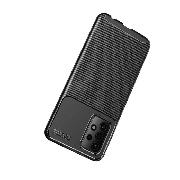 Samsung Galaxy A72 Kılıf Lopard Kamera Korumalı Karbon Desenli Negro Kapak Orijinal Yüzey Kılıf