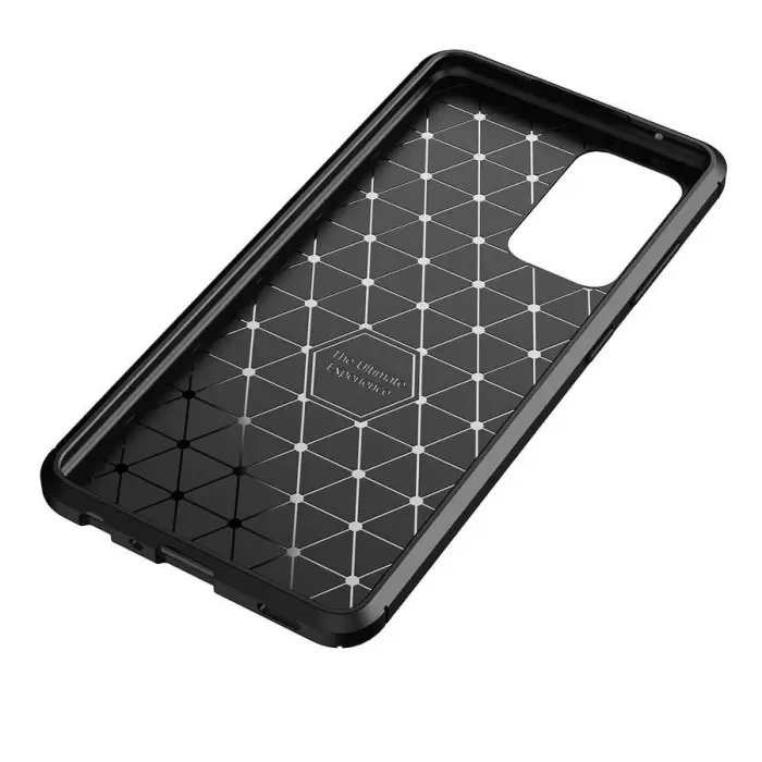 Samsung Galaxy A72 Kılıf Lopard Kamera Korumalı Karbon Desenli Negro Kapak Orijinal Yüzey Kılıf