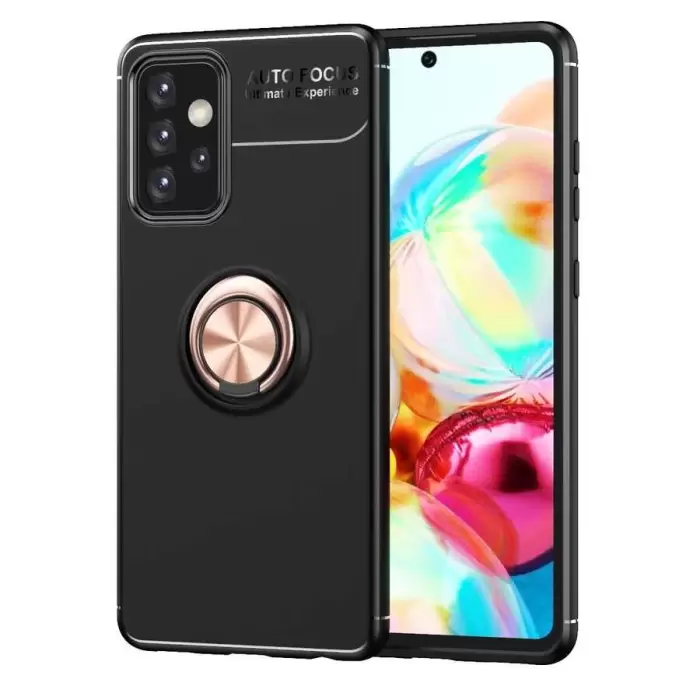 Samsung Galaxy A72 Kılıf Lopard Kamera Korumalı Yüzüklü Standlı Koruyucu Orjinal Kalite Ravel