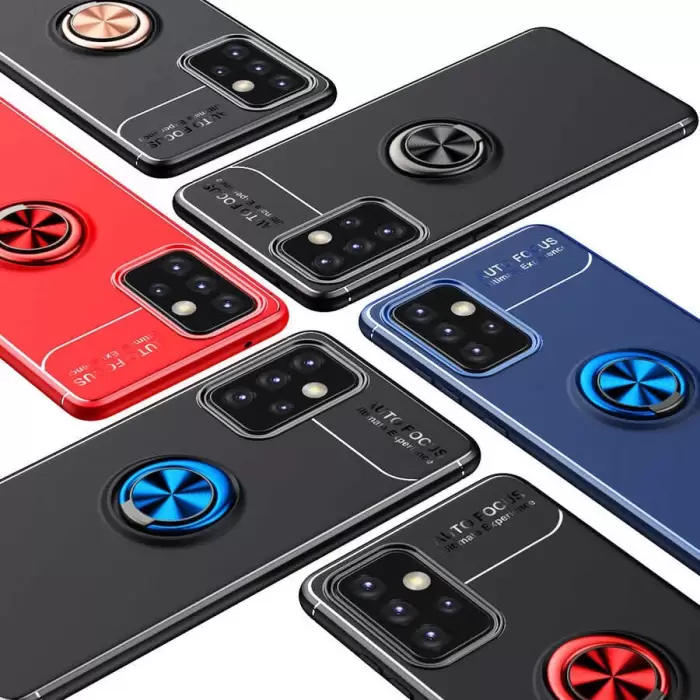 Samsung Galaxy A72 Kılıf Lopard Kamera Korumalı Yüzüklü Standlı Koruyucu Orjinal Kalite Ravel