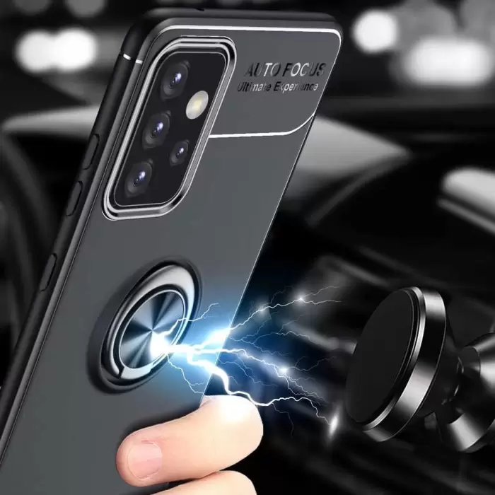 Samsung Galaxy A72 Kılıf Lopard Kamera Korumalı Yüzüklü Standlı Koruyucu Orjinal Kalite Ravel