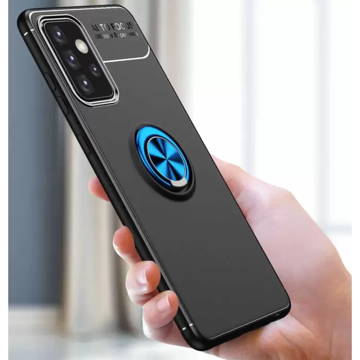 Samsung Galaxy A72 Kılıf Lopard Kamera Korumalı Yüzüklü Standlı Koruyucu Orjinal Kalite Ravel