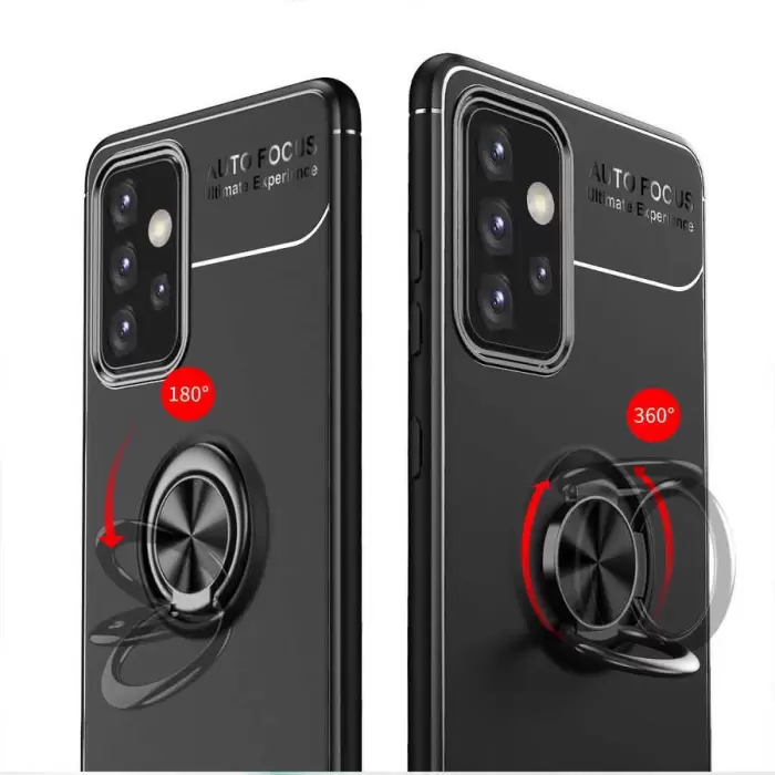 Samsung Galaxy A72 Kılıf Lopard Kamera Korumalı Yüzüklü Standlı Koruyucu Orjinal Kalite Ravel